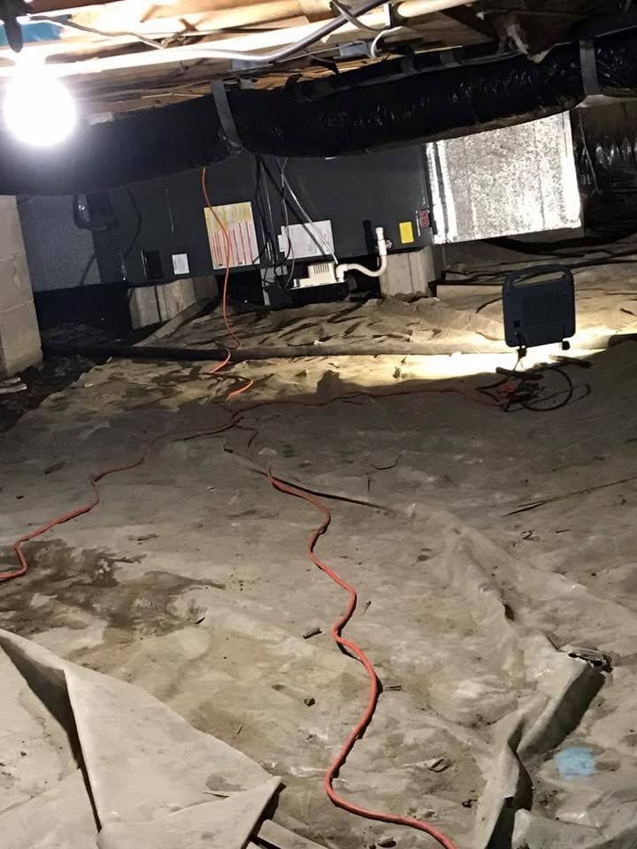 Furnace serviced in a crawlspace in Erwin, NC